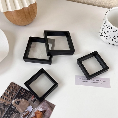 Portatile Quadrato Pellicola PE Scatola di Immagazzinaggio per Gioielli Sospeso Antiossidazione Display per Orecchini Anello Collana