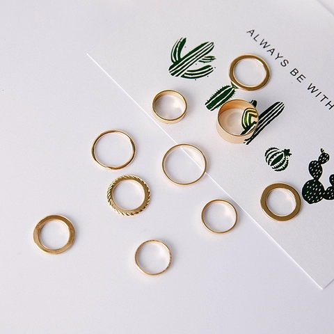 Minimalist Alloy Geometric Stackable Knuckle Rings For Women Fashion Gold Silver Plated Finger Jewelry Multiple Styles Gift