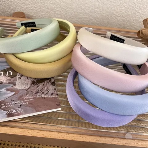 Cerchietto per Capelli da Donna in Satin Imbottito in Spugna Tinta Unita Ispessito Antiscivolo Elegante Accessori per Capelli