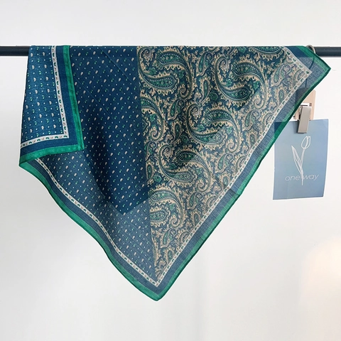 Franse Retro Paisley Polka Dot Polyester Vierkante Sjaal Voor Dames Kleurblok Elegante Nekdoek Omslagdoek Dagelijkse Mode Sjaal