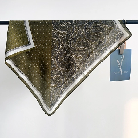 Franse Retro Paisley Polka Dot Polyester Vierkante Sjaal Voor Dames Kleurblok Elegante Nekdoek Omslagdoek Dagelijkse Mode Sjaal