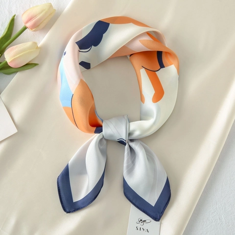 Printed Illustration Square Scarf For Women Satin Feel Polyester Neck Scarf Lightweight Artistic Graphic Pattern Fashion Accessory Scarf