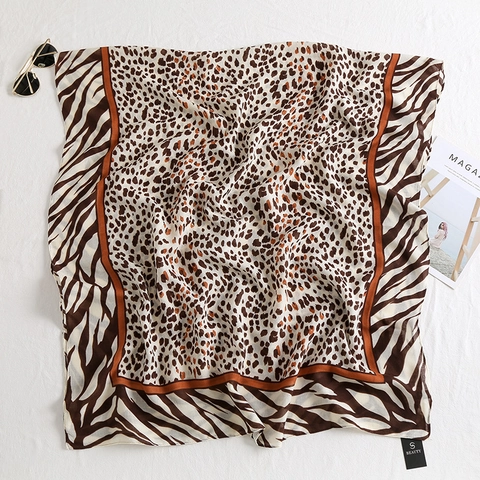 Dames Mode Luipaard En Zebra Print Sjaal Lichtgewicht Polyester Sjaal Wikkel Elegant Kleurblok Zomer Zonbescherming Sjaal