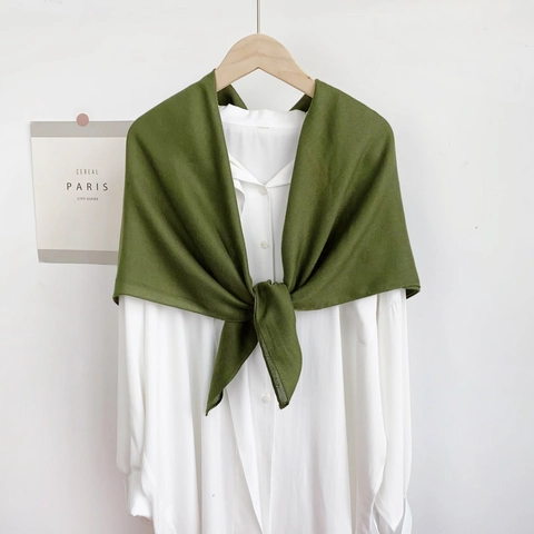 Women Elegant Solid Color Satin Square Scarf Minimalist Soft Bandana Silk Feel Head Scarf Shawl Hair Accessory For Office Travel