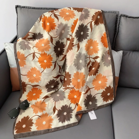 Écharpe Élégante à Imprimé Floral pour Femmes Châle en Mélange de Coton Léger Doux Respirant pour Printemps Automne