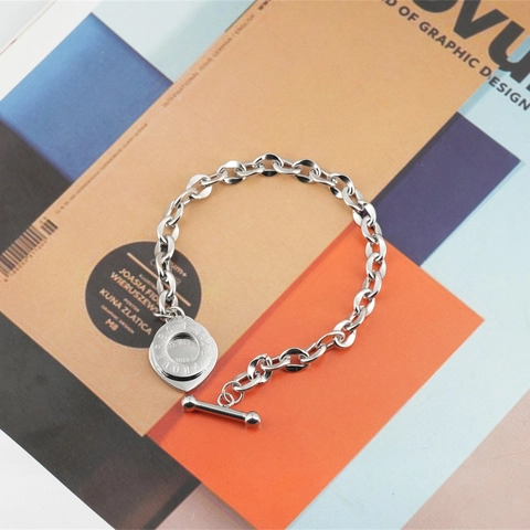 Bracciale a Catena in Acciaio Inossidabile Con Ciondolo a Cuore Citazione Ispiratrice Chiusura a Scomparsa Gioielli Donna