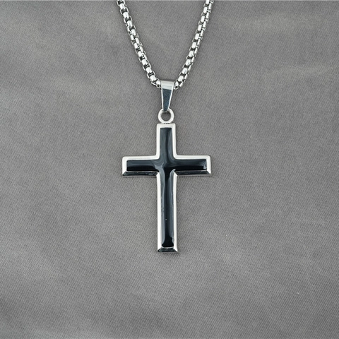 Titanium Staal Zwart Kruis Hanger Ketting Retro Hip Hop Street Sieraden Voor Mannen Vrouwen Eenvoudige Christelijke Kruis