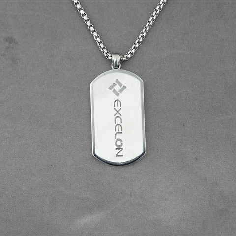 Vintage Titanium Steel Dog Tag Pendant Necklace For Men Women Brushed Finish Rectangular Lettering Necklace Fashion Jewelry
