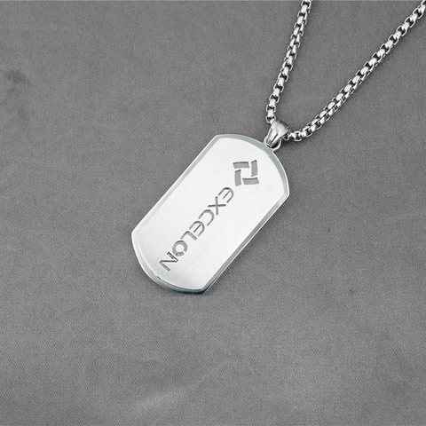 Vintage Titanium Steel Dog Tag Pendant Necklace For Men Women Brushed Finish Rectangular Lettering Necklace Fashion Jewelry