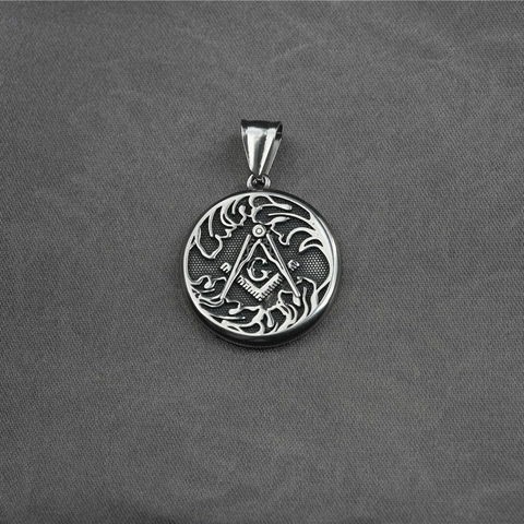 Vintage Freimaurer Winkelmaß Zirkel Anhänger Halskette Für Herren High Street Titanstahl Allsehendes Auge Abzeichen Boxkette Schmuck