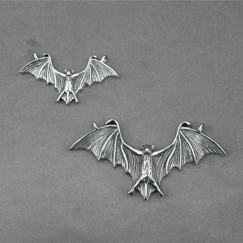 Gothic Bat Wings Pendant Titanium Steel Punk Streetwear Vintage Animal Jewelry Findings For Men Women Sweater Chain Accessorie