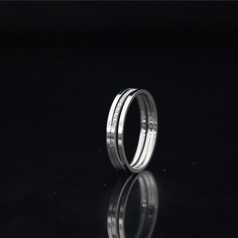 Anelli Intrecciati Tripli in Acciaio al Titanio Minimalista Multistrato con Zirconia Intarsiato Gioielli di Moda per Uomo Donna