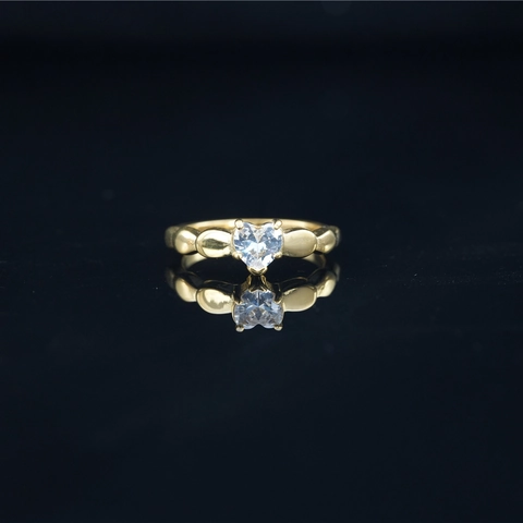 Anillo Vintage de Acero Inoxidable con Forma de Corazón para Mujer Elegante Anillo de Compromiso de Acero de Titanio con Zirconia Joyería Regalo