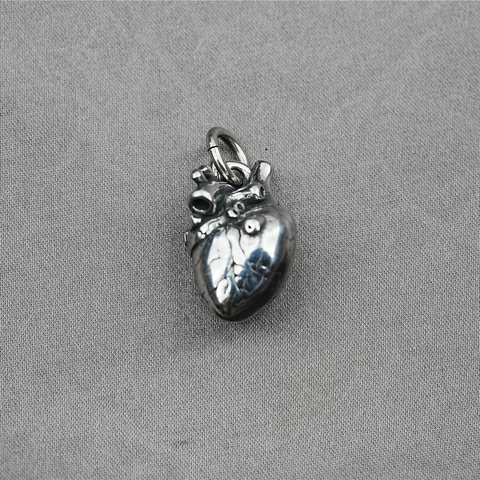 Collana Con Ciondolo Cuore Anatomico in Acciaio Inossidabile Retro Punk Gotico Gioielli Cuore Realistico 3D Per Uomo Donna
