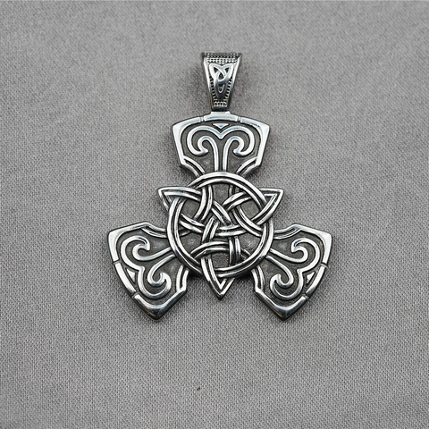 Vintage Distressed Titanium Steel Viking Triangle Pendant Necklace For Men Women Punk Hip Hop Street Style Jewelry
