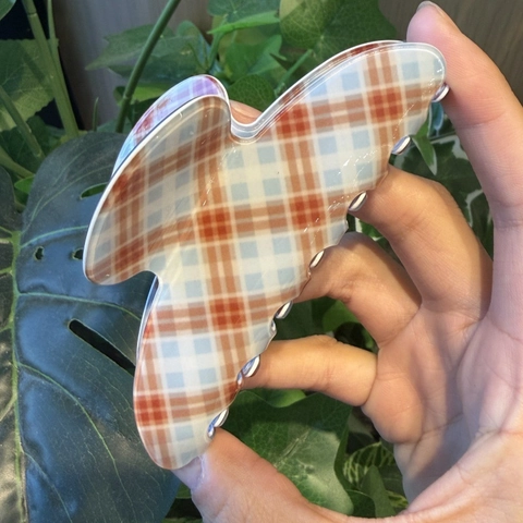 Pinza per Capelli Vintage a Quadri in PVC Accessori per Capelli Casual per Donna Ragazza Styling dei Capelli Minimalista