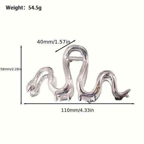 Pince à Cheveux en Métal Forme Serpent Alliage Durable Antidérapant Design Minimaliste Accessoires de Coiffure pour Femmes