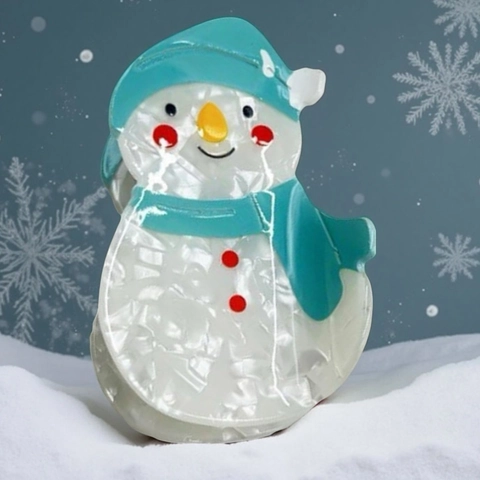 Lindas Pinzas para el Cabello de Muñeco de Nieve y Copo de Neve de Navidad para Mujer Niña de PVC Clip de Tiburón para Fiesta