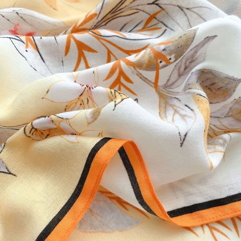 Elegante Vierkante Sjaal Met Bloemenprint Zachte Polyester Sjaal Voor Dames Lichtgewicht Mode Omslagdoek Artistiek Bloemenpatroon