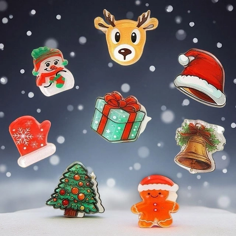 Süße Weihnachten Haarklammer Cartoon Schneemann Elch Weihnachtsmann Glocke Ingwer Mann PVC Haarnadeln Für Damen Mädchen Festival Geschenke