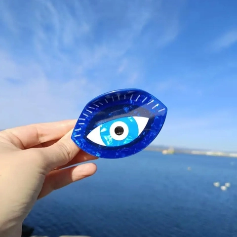 Creative Evil Eye Hair Claw Clip Fashion Hamsa Hand Heart Pattern PVC Shark Clip Unique Hair Accessories For Women Hair Styling