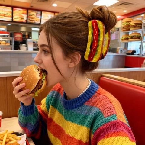 Creatieve Cartoon Voedselvorm Haarklem Fun PVC Burger Croissant Koffiekopje Haaraccessoires Voor Dames Haarstyling