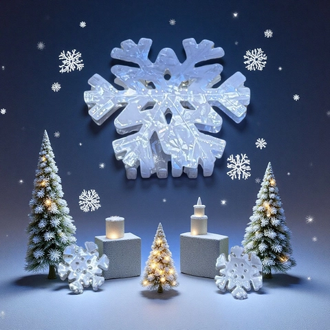 Fashion Snowflake Shape Hair Claw Clip PVC Christmas Style Winter Hair Accessory Large Small Snow Crystal Hair Clip For Women