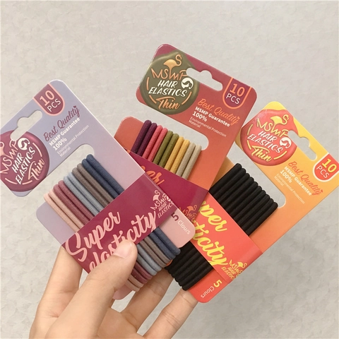 MSMP Juego de Gomas para el Pelo de Alta Elasticidad Coloridas y Finas para Mujeres y Niñas Estilo Coreano Dulce Accesorios para Coleta