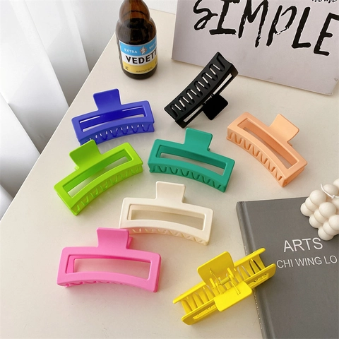 Extra Große Matte Haarklammer Für Damen Rechteckige Hohle Haarkralle Acetat Shark Clip Haarspange Styling Tool Accessoire
