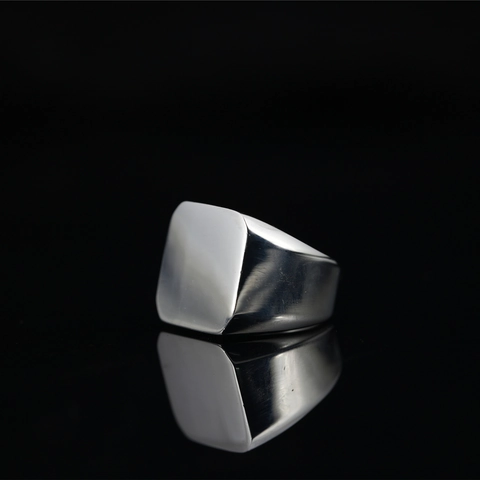Herren Siegelring Titanstahl Quadratisch Poliert Glatt Fingerring Punk Minimalistisch Mode Schmuck Für Männer Täglich Accessoires