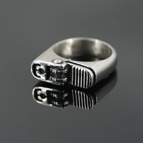 Unisex Titanium Steel Lighter Mechanism Ring Retro Industrial Punk Mechanical Design Finger Ring Jewelry Gift For Men Women