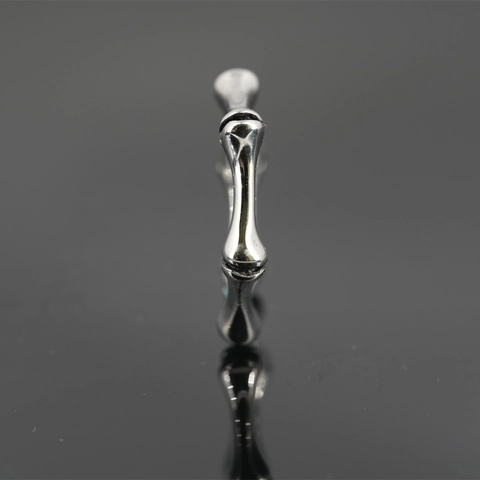 Anillo de Acero de Titanio Vintage Nudo de Bambú Hip Hop Minimalista Geométrico Irregular Plateado para Hombres Mujeres Joyería