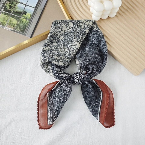 Vintage Paisley Druck Vierecktuch Mit Wellenkante Gemischte Farben Bali Garn Leichtes Halstuch Für Damen Reisen Fotografie