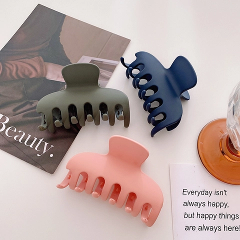Pinza para el Pelo Mate Color Macarrón para Mujeres Alta Calidad Pinza Tiburón Minimalista Geométrico Clip de Agarre Accesorios Pelo