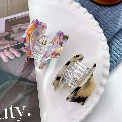 Acetate Cat Shaped Hair Claw Clip Cute Animal Pattern Hair Accessories For Women Japanese Style Tortoise Shell Small Hair Clip