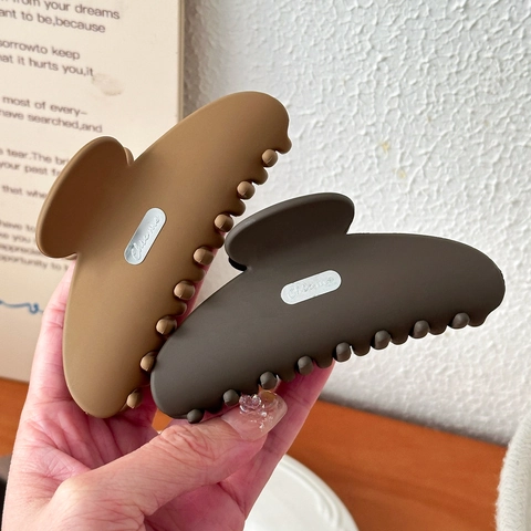 Pinza per Capelli Grande Opaca in Resina per Donna Minimalista Elegante Presa Forte Morsetto per Capelli Antiscivolo Accessori Moda