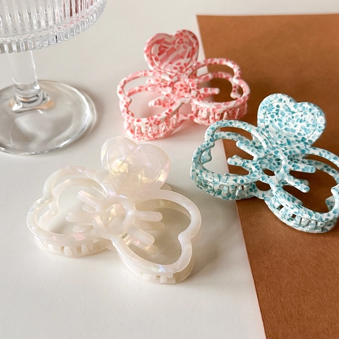 Elegante Molla per Capelli in Acetato con Fiocco a Farfalla Motivo Leopardato Floreale Accessori per Capelli da Donna