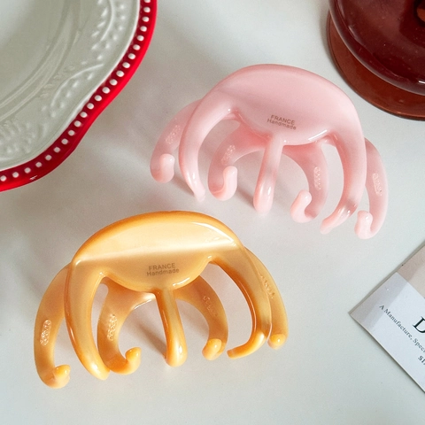 Molla per Capelli in Acetato Fatta a Mano per Donna Senso di Fascia Alta Grande Clip a Squalo Antiscivolo Elegante Tinta Unita Accessorio per Capelli per Capelli Folti
