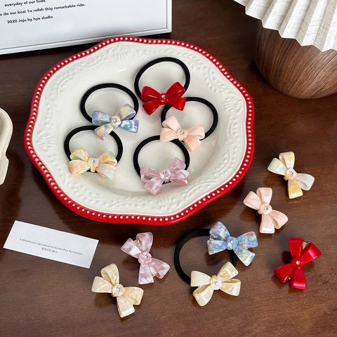 Elegant Butterfly Bowknot Hair Accessories Plastic Resin Rhinestone Hair Ties Clips For Women Fashion Hair Ornament