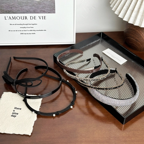 Cerchietto di Lusso Coreano con Strass e Acetato Cerchietto per Capelli a Base Alta Moda Donna Perla Artificial Fiocco Accessori Capelli Quotidiano Festa
