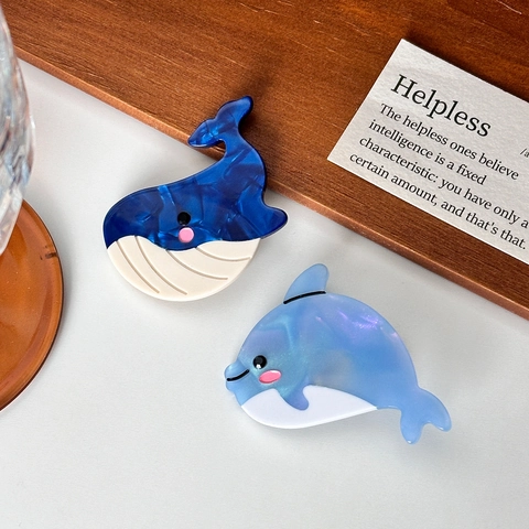 Süße Meereslebewesen Haarspangen Kunststoff Marmor Textur Muschel Seepferdchen Delfin Hummer Seestern Krabbe Wal Oktopus Entenschnabel Clips Für Damen Haarschmuck