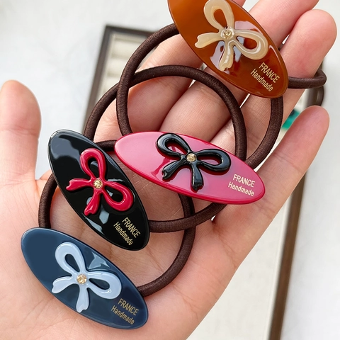 Elastici Per Capelli Con Fiocco In Stile Francese Vintage Con Strass Scrunchies Fatti A Mano Per Donna Decorazione Capelli Quotidiana