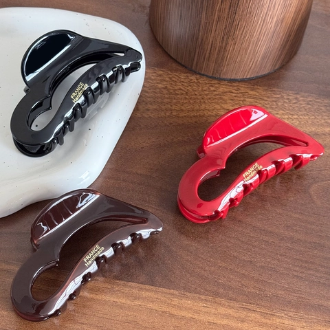 Französischer Stil Acetat Haarkralle Für Damen Vintage Herz Haarklammer Hochwertige Elegante Haaraccessoires Für Den Alltag