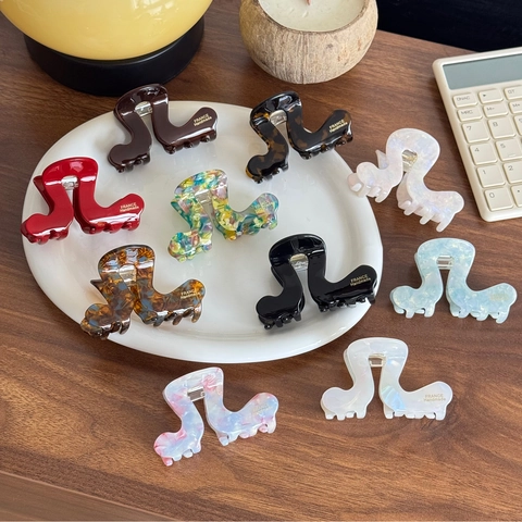French Style Acetate Wave S-Shaped Hair Claw Clip For Women Large Versatile Geometric Shark Clip Daily Hair Accessories
