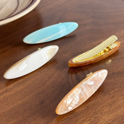 Pinzas para el Pelo de Acetato Ovaladas Vintage Francés para Mujer Pinzas de Pico de Pato Elegantes Accesorios para el Pelo