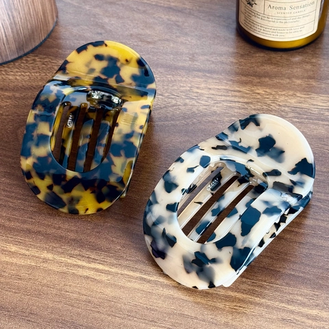 Französisch Vintage Acetat Haarklammer Große Oval Hohl Haarklemme Starker Halt Schildpatt Haarschmuck Für Damen