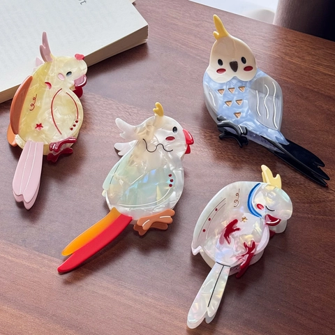 Cute Acetate Parrot Bird Hair Claw Clip Cute Cartoon Animal Pattern Non-Slip Hair Clips Daily Fashion Versatile Hair Accessories For Women