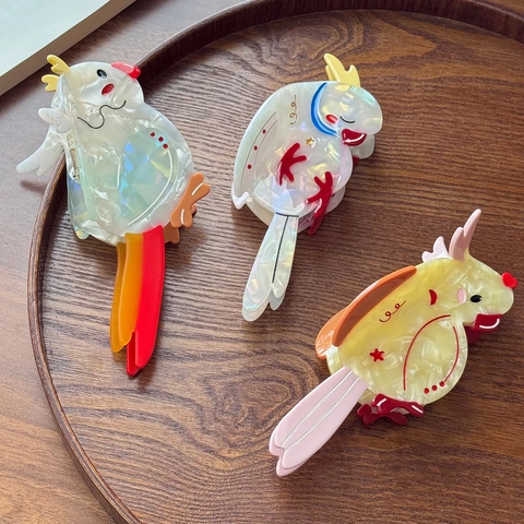 Cute Acetate Parrot Bird Hair Claw Clip Cute Cartoon Animal Pattern Non-Slip Hair Clips Daily Fashion Versatile Hair Accessories For Women