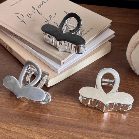 Eleganter Galvanisierter Metall Herz Haarklammer Bunte Emaille Haargreifer Für Damen Französischer Stil Haarschmuck