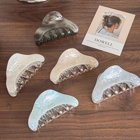 French Vintage Cellulose Acetate Hair Claw Geometric Tortoiseshell Marble Shark Clip Minimalist Elegant Headwear For Women